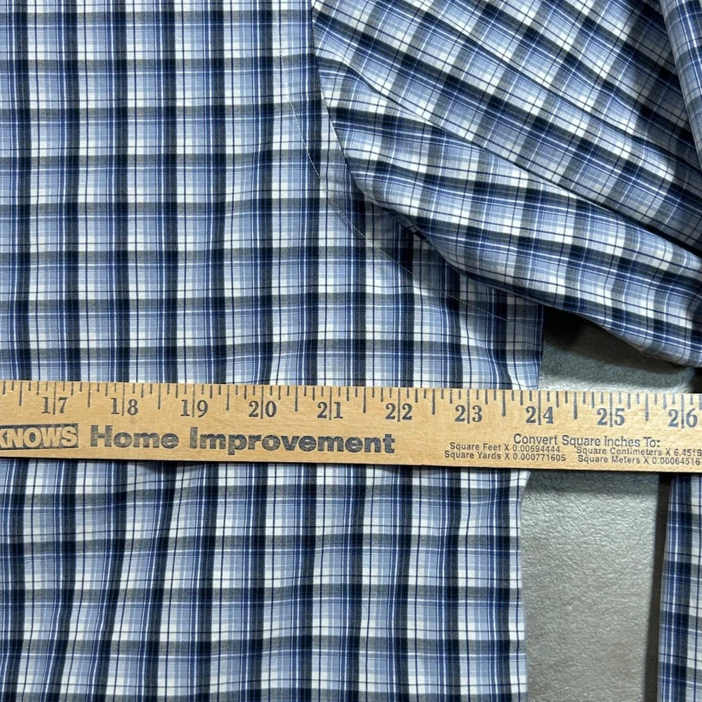 Polo Ralph Lauren Westerton Shirt Mens Large Blue White‎ Plaid 100% Cotton
